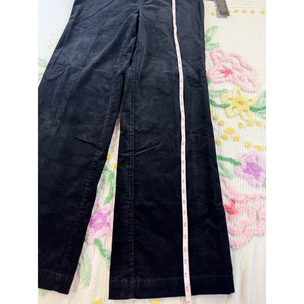 DG2 Diane Gilman Black Velvet Moleskin Wide Leg Trousers Pants‎ Size 8 NWT - Picture 5 of 7